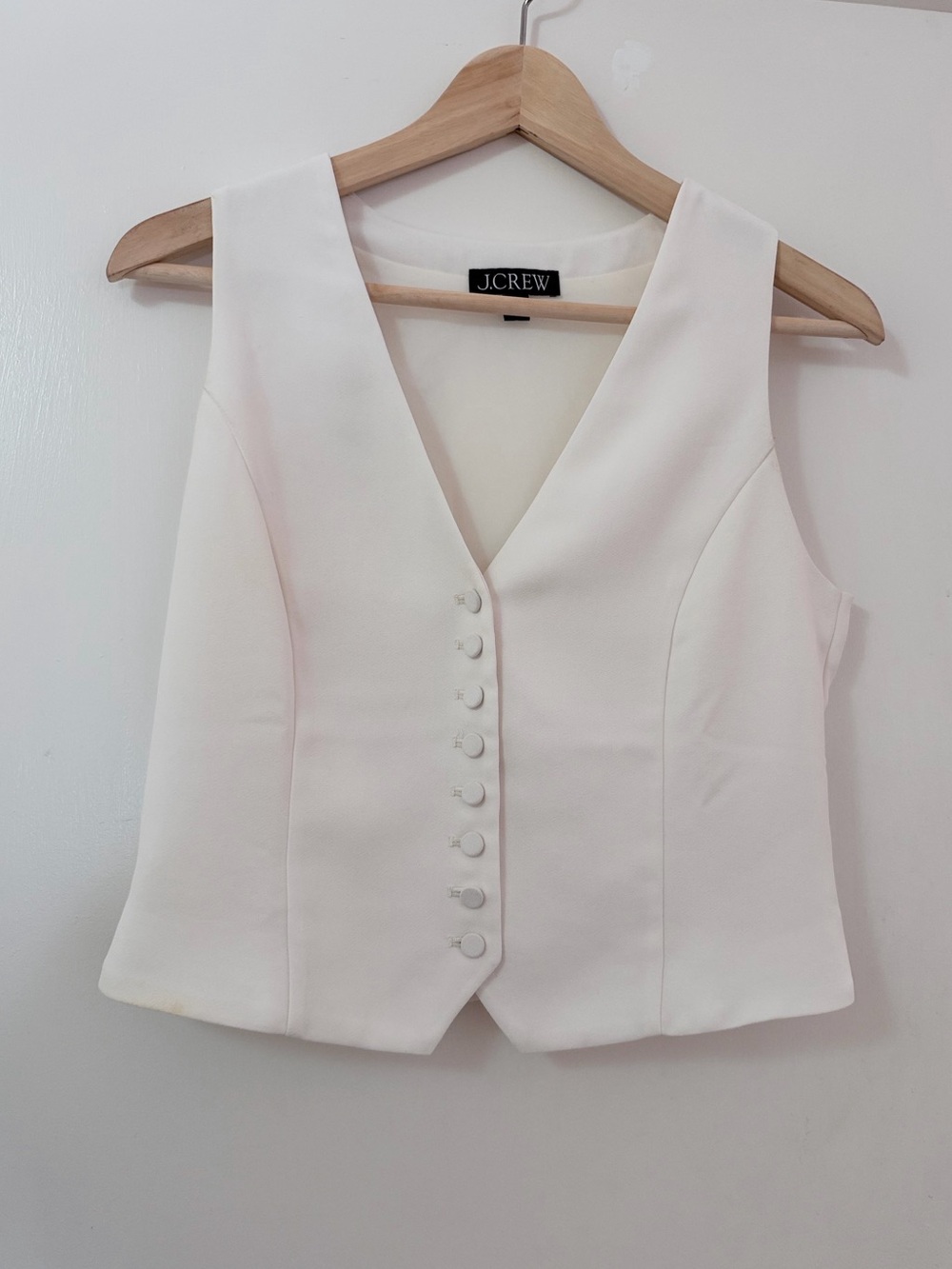 J.Crew Cream Off-White Button-Front Vest Size 2 Like New